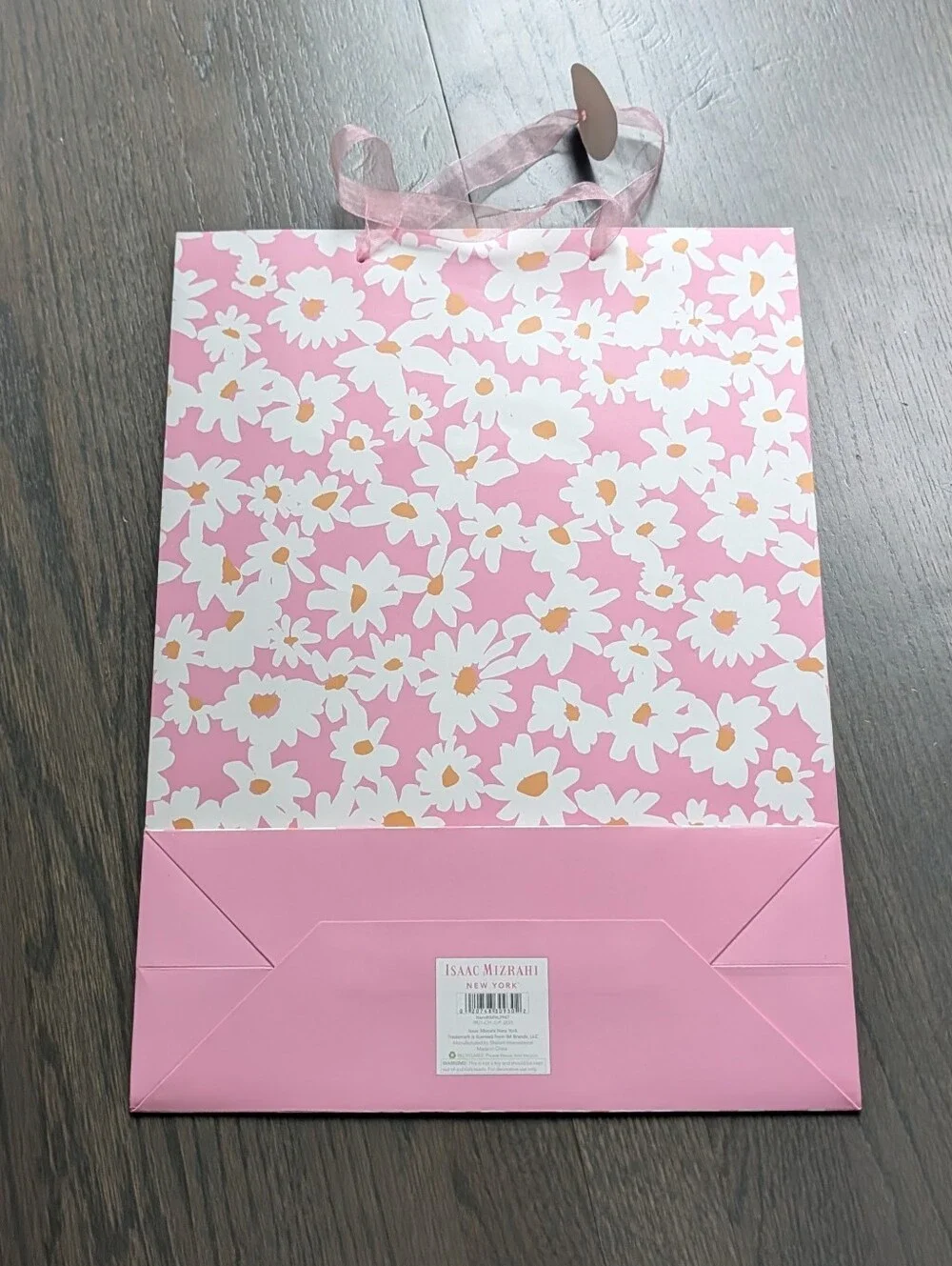 Isaac Mizrahi New York Pink Daisy Large Gift Bag 18